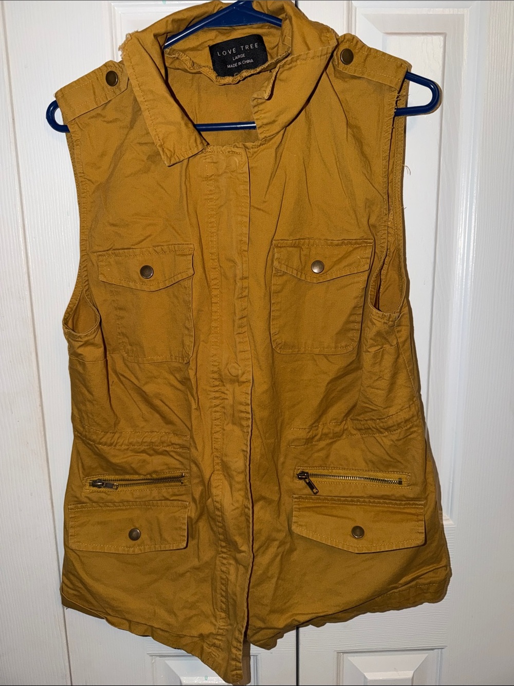 Love Tree Mustard Utility Vest with Front Pockets